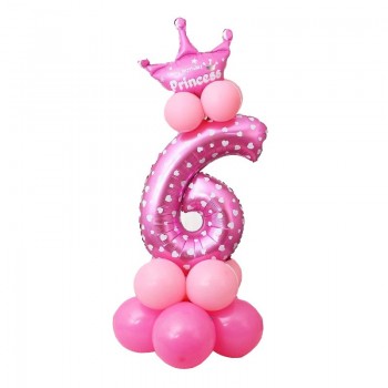 17pcs in 1 Pink Blue 0-9 Numbers Large Helium Number Foil Children Festivals Dekoration Birthday Party Toy hat for Kids