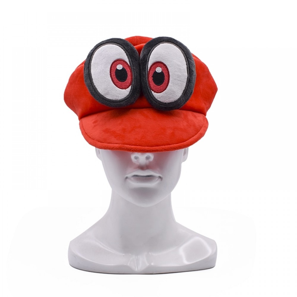 Anime Super Mario Cosplay Big Eye Odyssey Cappy Red Hat Mario Soft Wearable Baseball Caps Unisex Adjustable Cartoon Hats