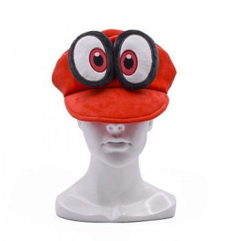 Anime Super Mario Cosplay Big Eye Odyssey Cappy Red Hat Mario Soft Wearable Baseball Caps Unisex Adjustable Cartoon Hats