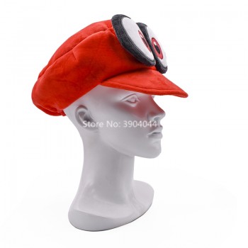 Anime Super Mario Cosplay Big Eye Odyssey Cappy Red Hat Mario Soft Wearable Baseball Caps Unisex Adjustable Cartoon Hats