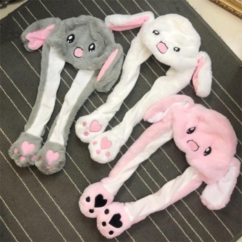 Cute plush Ears Moving rabbit hat for mobile  photo props cosplay toy hat plush toy Christmas Halloween birthday party dress up