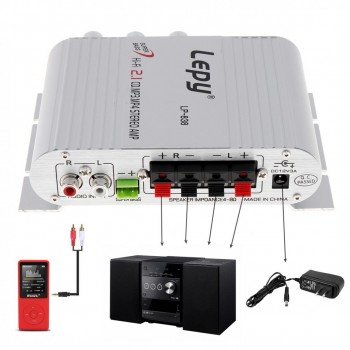 12V Mini Hi-Fi Auto Car Stereo Audio Power Amplifier Amp Booster Radio MP3 Stereo for Car Motorcycle Home