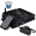 Vehemo USB FM Audio Car Stereo Amplifier Radio MP3 Speaker Hi-Fi 4 Channel Power Player With Remote Control for Auto Motorcycle