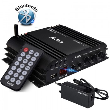 Vehemo USB FM Audio Car Stereo Amplifier Radio MP3 Speaker Hi-Fi 4 Channel Power Player With Remote Control for Auto Motorcycle