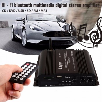Vehemo USB FM Audio Car Stereo Amplifier Radio MP3 Speaker Hi-Fi 4 Channel Power Player With Remote Control for Auto Motorcycle