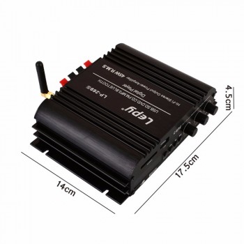 Vehemo USB FM Audio Car Stereo Amplifier Radio MP3 Speaker Hi-Fi 4 Channel Power Player With Remote Control for Auto Motorcycle