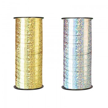 100 Yard Crimped Curling Ribbon Roll Silver Hat Ribbons for Parties Festival Florist Crafts Gift Wrapping
