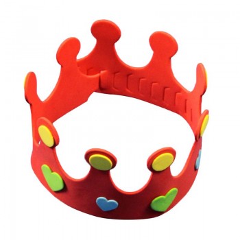 12pcs EVA child Party Hats Birthday Hats DIY Birthday Crown Hat Nursery Toy Crown Hat for Kids Party Gift (Random Color)