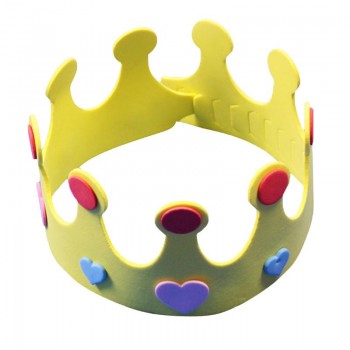 12pcs EVA child Party Hats Birthday Hats DIY Birthday Crown Hat Nursery Toy Crown Hat for Kids Party Gift (Random Color)