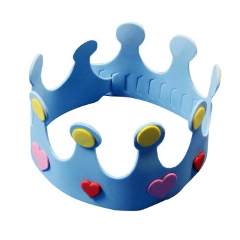 12pcs EVA child Party Hats Birthday Hats DIY Birthday Crown Hat Nursery Toy Crown Hat for Kids Party Gift (Random Color)