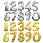 Gold Sliver 32 inch  0-9  Large Helium Digital Air Ballons Foil Children Festival Birthday Party for Kids Cartoon Hat Toys
