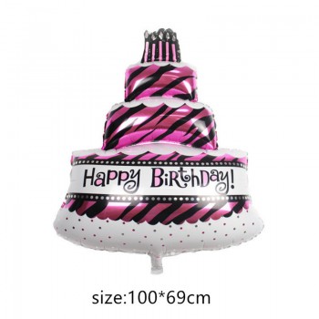 foil balloons Baby Boy Birthday Cake air Balloons  girl Birthday inflatable Party Decorations Kids cartoon hat