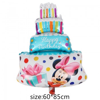 foil balloons Baby Boy Birthday Cake air Balloons  girl Birthday inflatable Party Decorations Kids cartoon hat