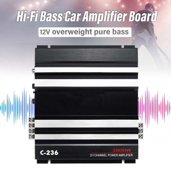 3800W Car Power Amplifier for Subwoofer DC 12V 2 Channel HiFi Bass Car Amplifier Board Stereo Boat Motorcycle Home Music Player