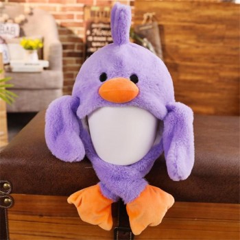 Cute little yellow duck bunny Moving ears the ear hat photo props cosplay plush hat Christmas Halloween birthday party dress up