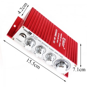 DC 12V HI-FI Digital USB Stereo Audio Power Amplifier Mini Stereo Sound Mode Auto Speaker for Car Motorcycle Boat MA-180