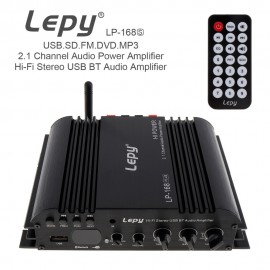 HiFi 2.1 Channel EDR Bluetooth Car Amplifier Subwoofer USB U Disk Auto Stereo Audio Amplifier with Remote Control Power Adapter