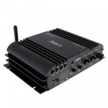 HiFi 2.1 Channel EDR Bluetooth Car Amplifier Subwoofer USB U Disk Auto Stereo Audio Amplifier with Remote Control Power Adapter