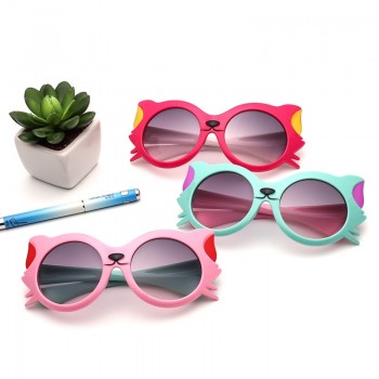 2018 New Girls Boy 8 Colors Cartoon Cat Anti UV400 Eyeglasses Toddler Baby Sunglasses