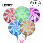 24 pcs 18 Inch Colorful Lollipop hats Candy hat Helium for Wedding Birthday Party hats (Mixed Color)
