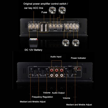 DC 12V 6800W 4Channel Car Amplifier Audio Stereo Bass Speaker Car Audio Amplifiers Subwoofer Car Audio Amplifiers Amplificador