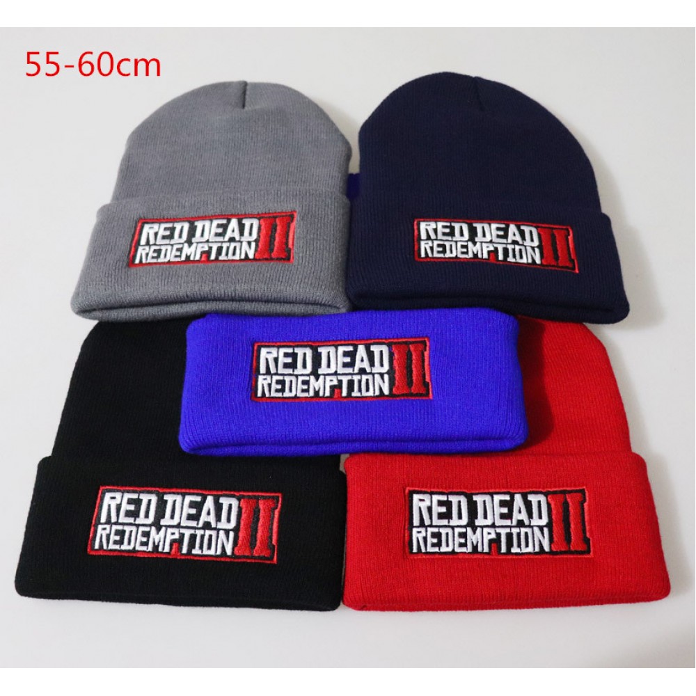 Red Dead Redemption 2 Hats Winter Warm Embroidered Knitted Hat Boy Toys Pullover Rap Caps Hip-hop Knit Hat Kids Patry Toy Hat