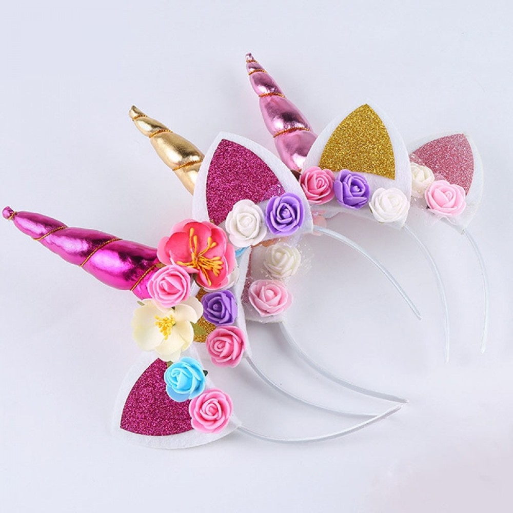 Lovely Unicorn Girls Headdress Party Supplies Decoration Halloween Masquerade Headbands for kids or Grownups Articles