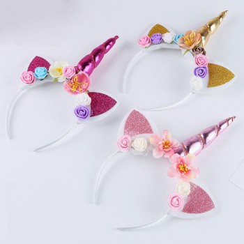 Lovely Unicorn Girls Headdress Party Supplies Decoration Halloween Masquerade Headbands for kids or Grownups Articles