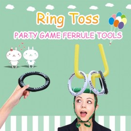 3 Style Kids Party Cartoon Hats Cute Deer Head/ Bunny Ears/Football Ferrule Toss 4 Rings Game Inflatable Toys Party Decoration