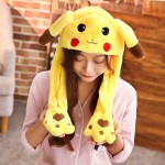 1pc 60cm Funny Rabbit Hat with Ears Moving Plush Toy Stuffed Soft Creative Hat Doll Cute Birthday Gift FOR Kids Gir