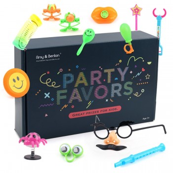 120Pcs Children Birthday Kids Party Prizes Assorted Small Toys Set Mustache Glasses Magic Mask Medal Star Cartoon Hats