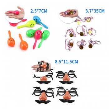 120Pcs Children Birthday Kids Party Prizes Assorted Small Toys Set Mustache Glasses Magic Mask Medal Star Cartoon Hats