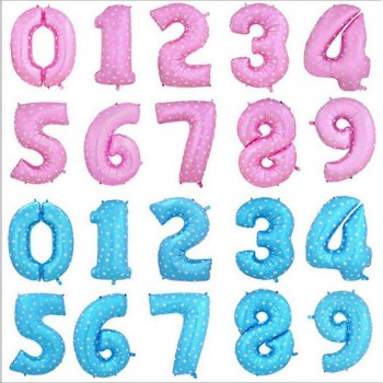 16pcs/pack Pink Blue 0-9 Numbers Large Helium Number Foil Children Festivals Dekoration Birthday Party Toy hat for Kids