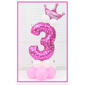 16pcs/pack Pink Blue 0-9 Numbers Large Helium Number Foil Children Festivals Dekoration Birthday Party Toy hat for Kids
