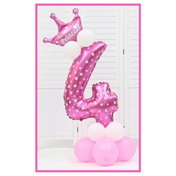 16pcs/pack Pink Blue 0-9 Numbers Large Helium Number Foil Children Festivals Dekoration Birthday Party Toy hat for Kids