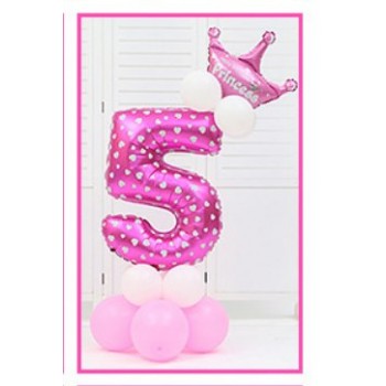 16pcs/pack Pink Blue 0-9 Numbers Large Helium Number Foil Children Festivals Dekoration Birthday Party Toy hat for Kids