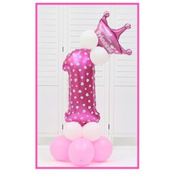 16pcs/pack Pink Blue 0-9 Numbers Large Helium Number Foil Children Festivals Dekoration Birthday Party Toy hat for Kids