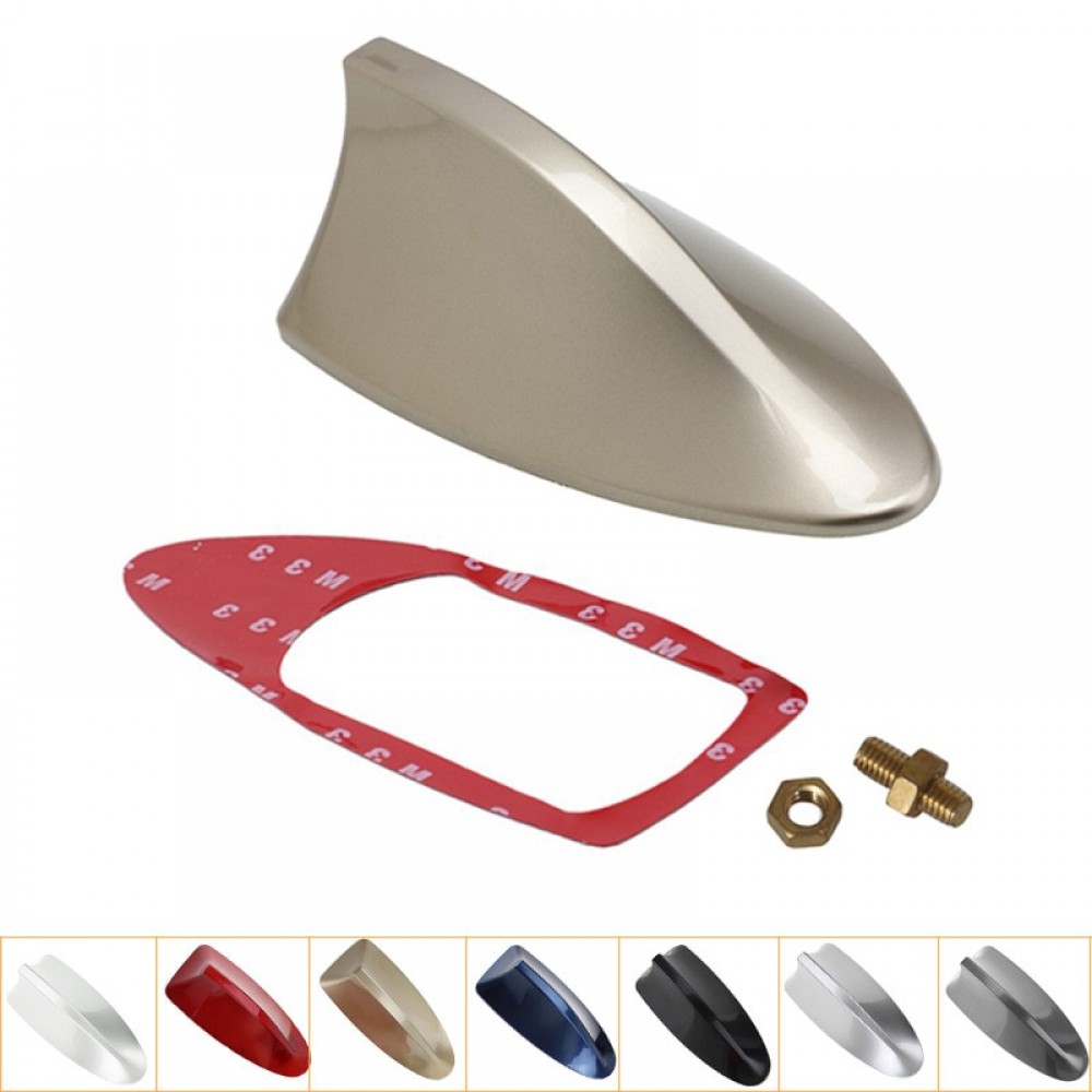 1pc Car Waterproof Universal Shark Fin Roof Decorative Antenna With FM/AM Radio Function White Black Blue Silver Red Grey Golden