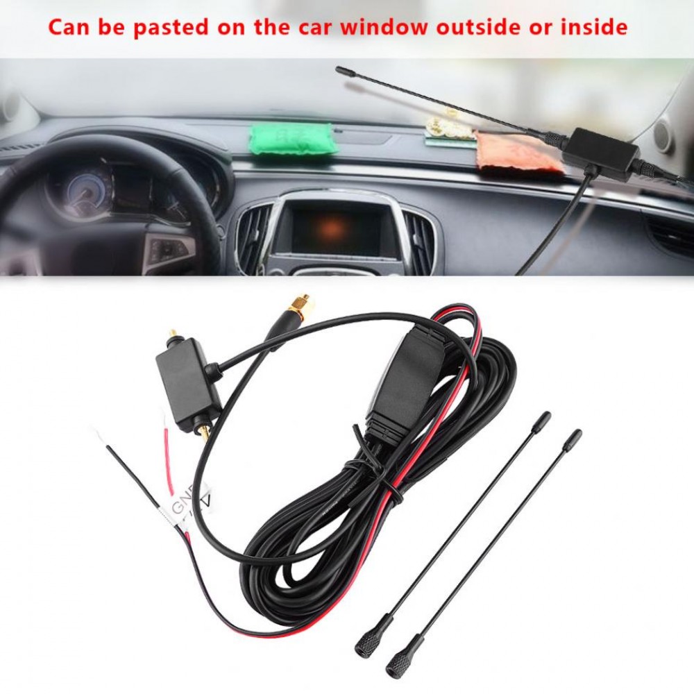 In Car Radio Digital TV Antenna with Amplifier DVB-T ISDB-T Signal Antenna Reception Amplifier Car Digital Automobile Hot