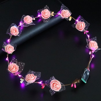 1PC Hawaii Holiday Flowers Party Led Light Wreath Decoration Bachelorette Party Wedding Decoration Bride To Be Garlands Supplies