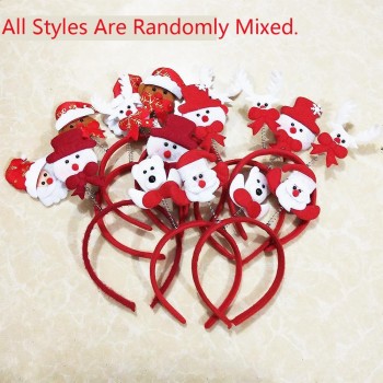 Noel Christmas Gift Decoration Santa Claus Head Buckle Hoop Party Supplies Toys  Cloth