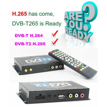HDTV Car DVB-T265 Germany DVB-T2 H.265 HEVC MULTI PLP Digital TV Receiver automobile DTV box  With Two Tuner Antenna Freene