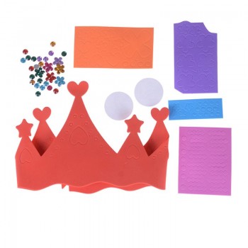 3pcs Children Birthday Hat Handmade Diamond Crown DIY Hat Handcraft Toys Puzzle Kids Party Toys Childrens Party Toy Hat