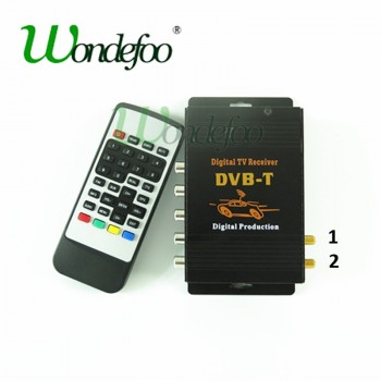 DVB-T Car Digital TV HD MPEG-4 Tuner Receiver Two Antenna 140-200km/h Two Chip Tuner DVB T BOX