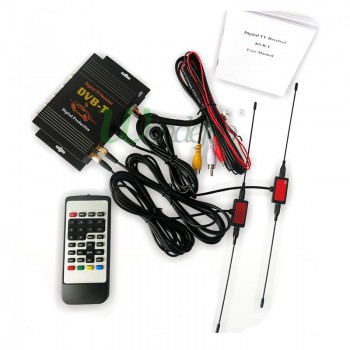 DVB-T Car Digital TV HD MPEG-4 Tuner Receiver Two Antenna 140-200km/h Two Chip Tuner DVB T BOX