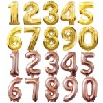 32 Inch Rose Gold Number Foil Balloons Large Digit Helium Balloons wedding decorations Birthday Party Supplies  cartoon hat
