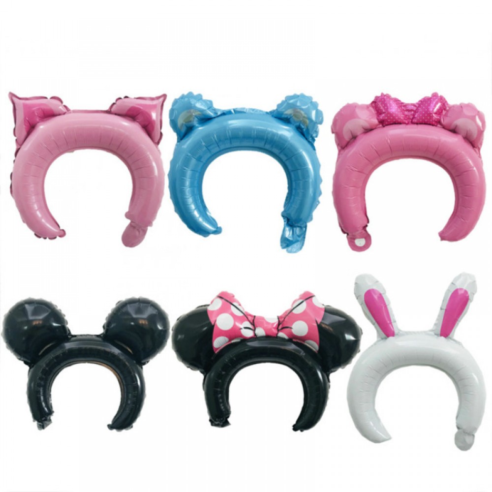 3pcs/set Inflatable Cartoon Hats Film Headband Balloon Toys Cute Birthday Party Hat Children Present Gifts Kids Birthday Hats