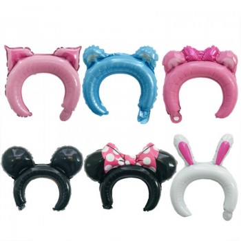 3pcs/set Inflatable Cartoon Hats Film Headband Balloon Toys Cute Birthday Party Hat Children Present Gifts Kids Birthday Hats