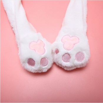 Cute Rabbit Plush Cap Pink White New Style attractive kids Cuddly Moving Ear Rabbit Hat Dance Plush Toy Gift For Girl
