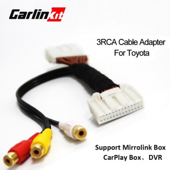 Car 3RCA Cable Adapter For COROLLA REIZ CAMRY CROWN RAV4 PRADO DVD Navigation Headunit 28Pin Blue AV Port